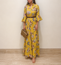 Load image into Gallery viewer, Mustrad Floral Drape Dress

