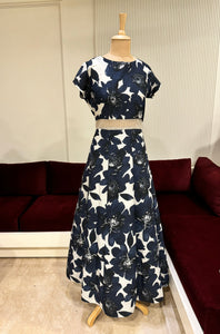 Navy Floral Gown