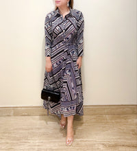 Load image into Gallery viewer, Grey Abstract Cotton Dress
