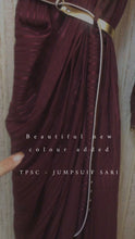 Load and play video in Gallery viewer, Maroon Jumpsuit sari
